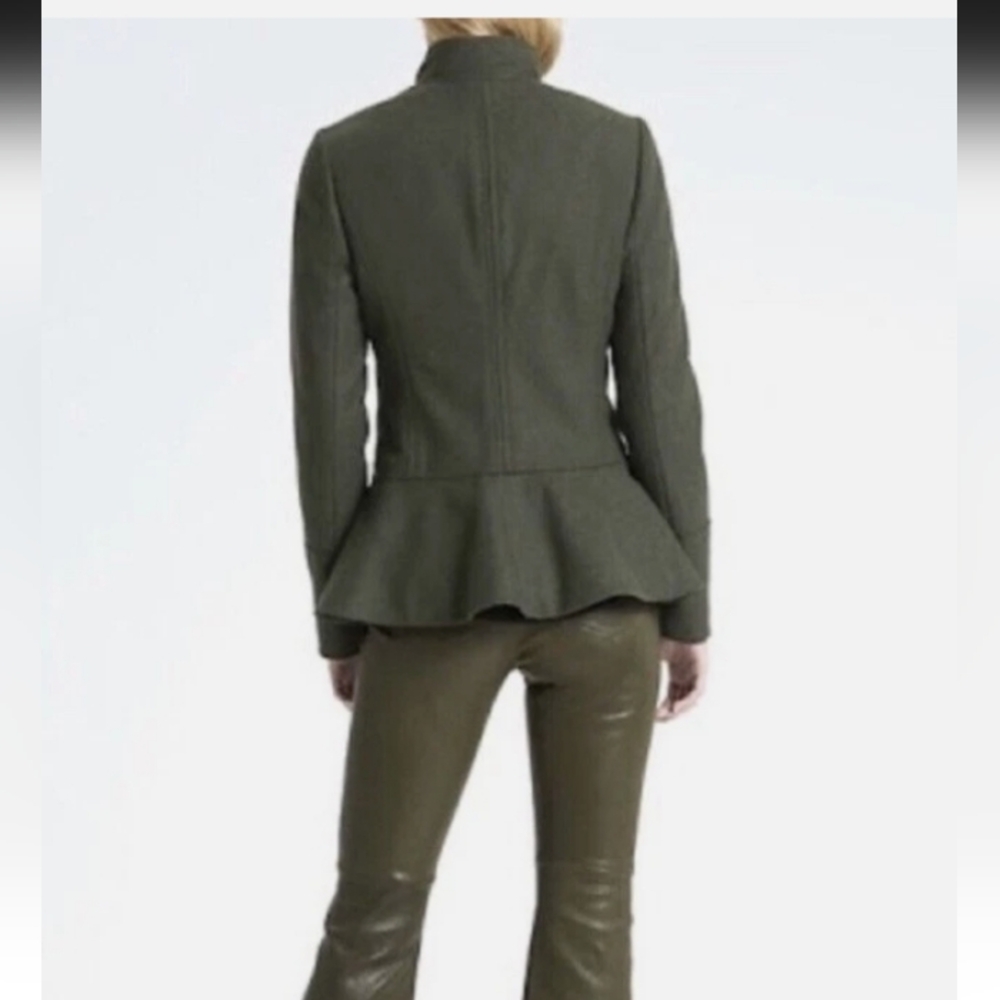 Banana Republic Dark Green Double-Breasted Trench Coat - Picture 2 of 6